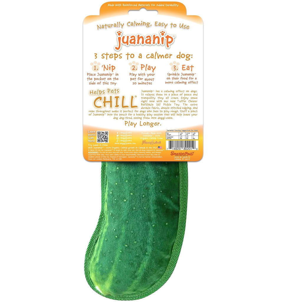 Doggijuana Dill Pickle Tough Dog Toy: Refillable & Durable