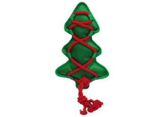 Multipet Cross-Ropes Christmas Tree Plush Dog Toys 12", 1 count