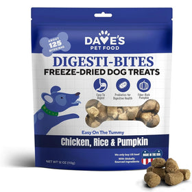 Dave's Digesti-Bites Freeze-Dried Chicken, Rice & Pumpkin Dog Treats, 12-oz