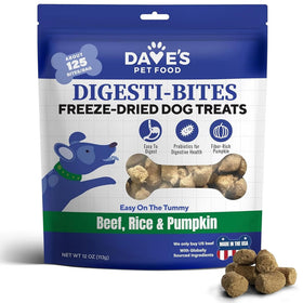 Dave's Digesti-Bites Freeze-Dried Beef, Rice & Pumpkin Dog Treats, 12-oz
