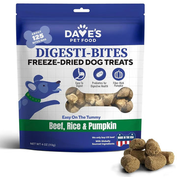 Dave's Digesti-Bites Freeze-Dried Beef, Rice & Pumpkin Dog Treats, 4oz