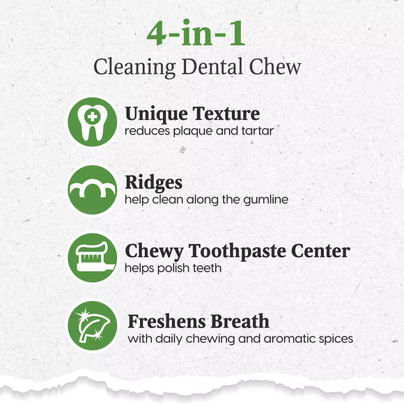 Ark Naturals Brushless Toothpaste Dental Chews 4-in-1 for Medium Dogs