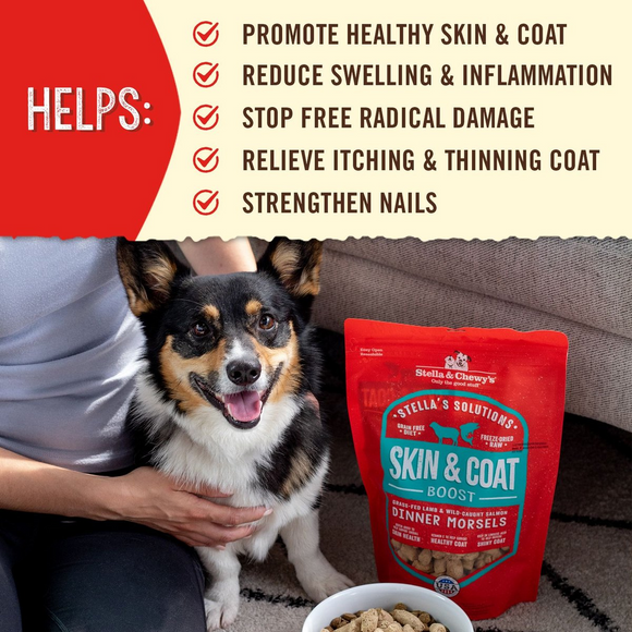 Stella & Chewy's Stella's Solutions Skin & Coat Boost Lamb & Wild-Caught Salmon Freeze-Dried Dinner Morsels For Dogs (13 oz)