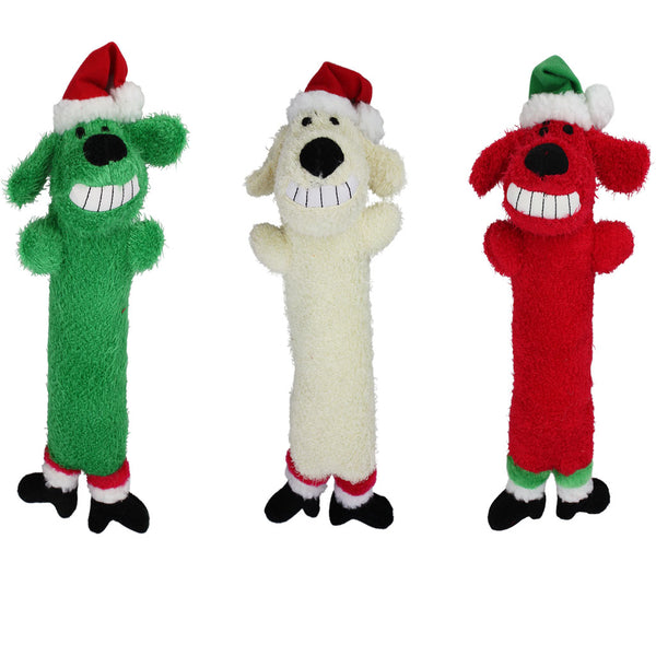 Multipet Loofa Santa Dog Toys Assorted Colors 18in