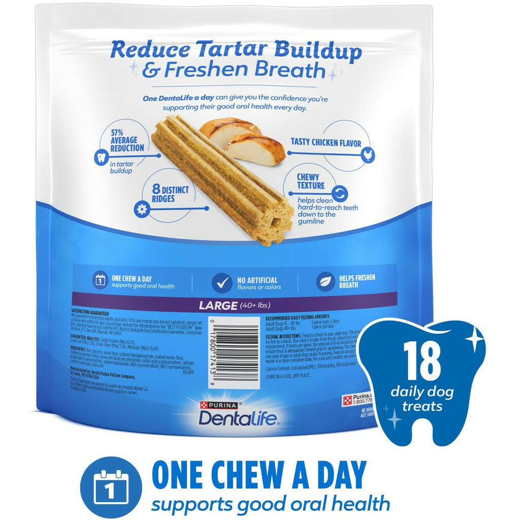 DentaLife Daily Oral Care Large Dental Dog Treats backside