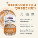 Health Extension Broth-Licious product packaging with text about dog health benefits on a white background