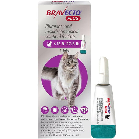 Bravecto Plus (Fluralaner + Moxidectin) Topical for Cats