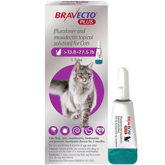 Bravecto Plus (Fluralaner + Moxidectin) Topical for Cats