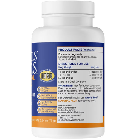 Bottle of Angels' Eyes natural tear stimulant for dogs on a white background