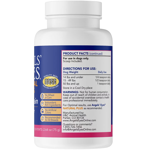 Bottle of Angels' Eyes natural tear stimulant for dogs on a white background