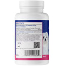 Dog supplement bottle with label showing product facts and ingredients on a white background