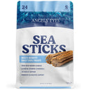 Bag of Angels' Eyes Sea Sticks dog treats on a white background
