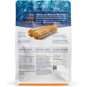 Package of Angels' Eyes Sea Sticks for dogs with text and images on a white background