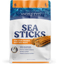 Package of Angels' Eyes Sea Sticks dog treats on a white background