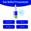 Angels' Eye ear relief treatment bottle with product features on a white background