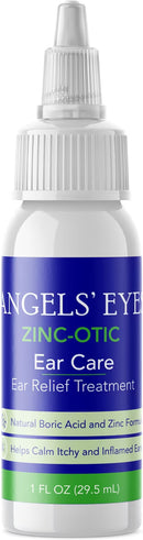 Bottle of Angels' Eye Zinc-Otic Ear Care Treatment on a white background