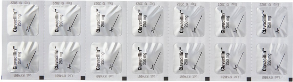 Clavacillin (Amoxicillin Trihydrate/Clavulanate Potassium) Tablets, 250mg