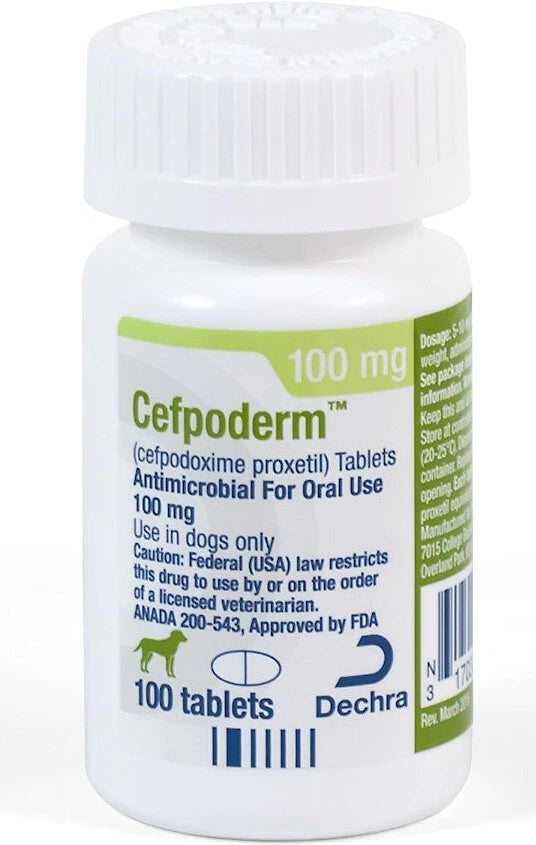 Cefpoderm (cefpodoxime proxetil) Tablets for Dogs