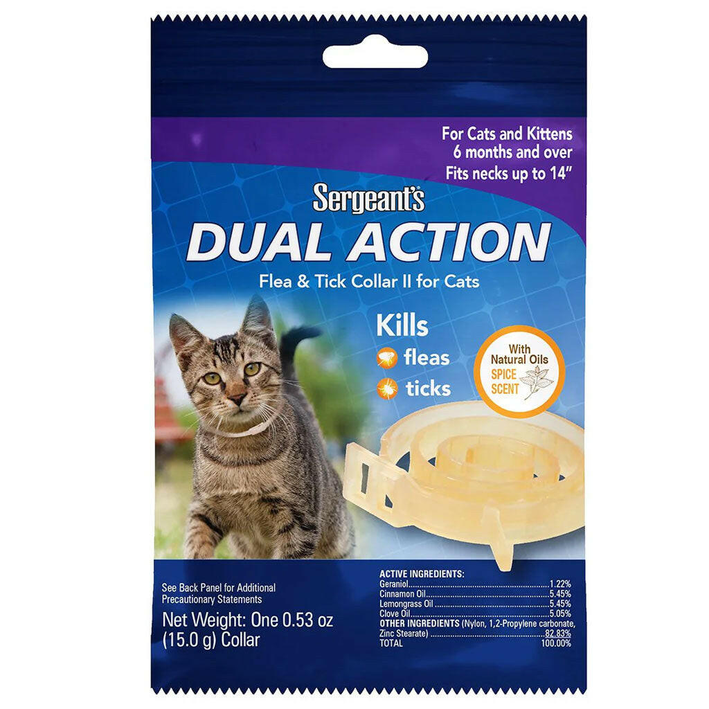 Sergeant's Dual Action Flea & Tick Collar II for Cats, 1 Count