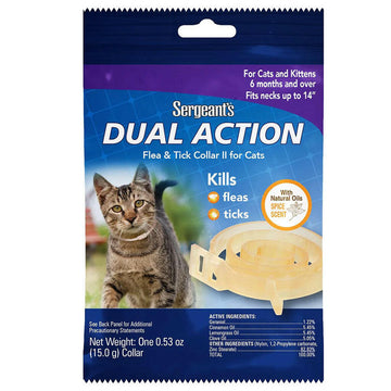 Sergeant's Dual Action Flea & Tick Collar II for Cats, 1 Count