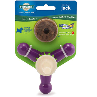 Petsafe Busy Buddy Jack Treat Dispenser Dog Chew Toy, Purple/White small