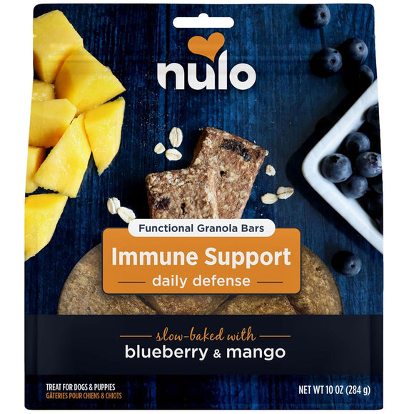 Nulo Functional Granola Bar Immunity Daily Defense Dog Treats Blueberry & Mango, 10-oz