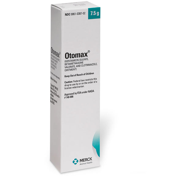 Otomax (Gentamicin / Betamethasone / Clotrimazole) Otic Ointment for Dogs, 7.5g