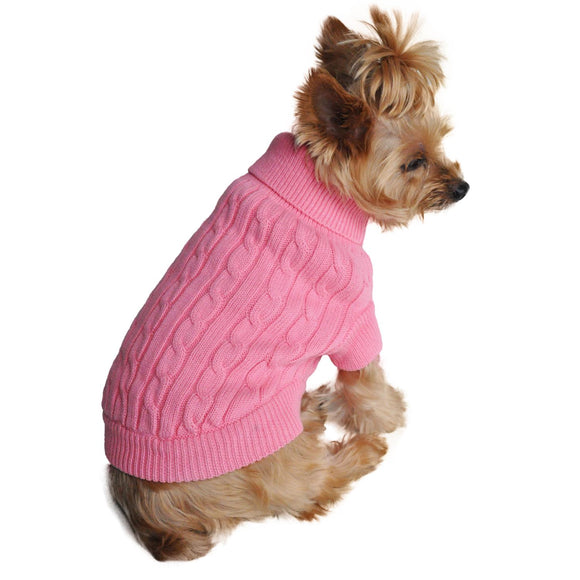 Doggie Design Combed Cotton Cable Knit Sweater for Dogs & Cats