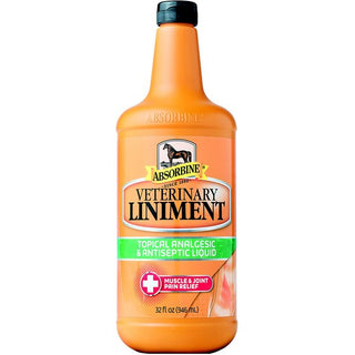 Veterinary liniment gel topical analgesic and an antiseptic liquid all in one. 