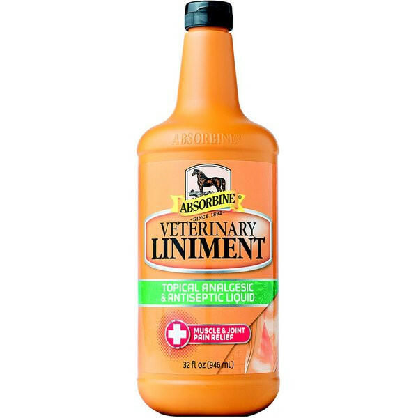 Veterinary liniment gel topical analgesic and an antiseptic liquid all in one. 