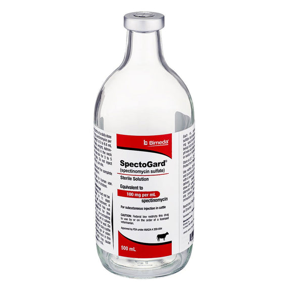 SpectoGard (Spectinomycin Sulfate) Sterile Solution for Cattle, 500-mL (100mg/mL)