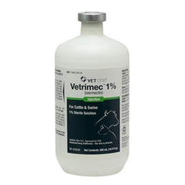 Vetrimec (Ivermectin) 1% Sterile Solution Injection for Cattle and Swine, 500-ml