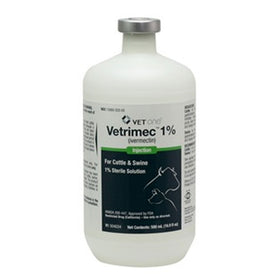 Vetrimec (Ivermectin) 1% Sterile Solution Injection for Cattle and Swine, 500-ml