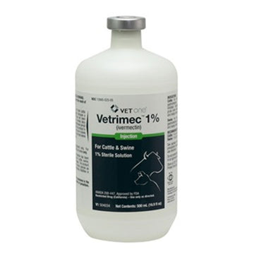Vetrimec (Ivermectin) 1% Sterile Solution Injection for Cattle and Swine, 500-ml