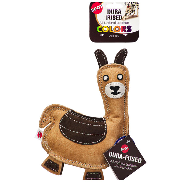 Spot Dura-Fused Colors Leather Llama Dog Toy- Assorted colors