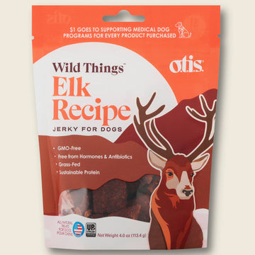 OTIS Wild Things Elk Jerky Treats for Dogs (4 oz)