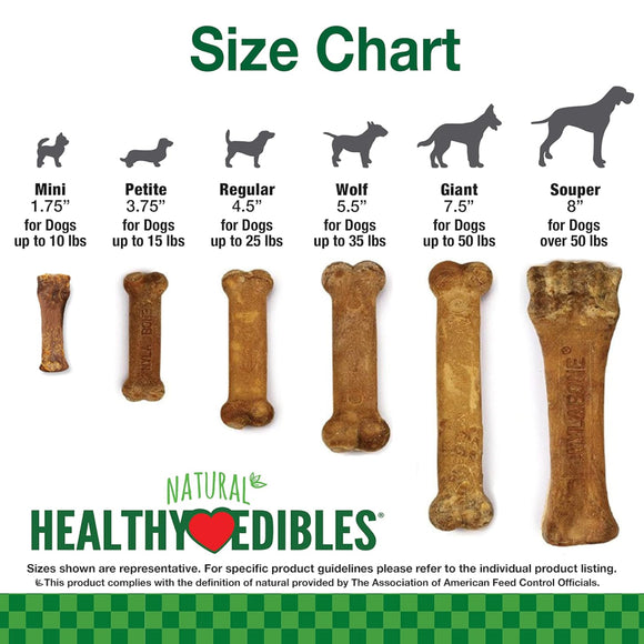 Nylabone Healthy Edibles Natural Long Lasting Roast Beef Flavor Dog Chew Treats- X-Small/Petite (2 ct)