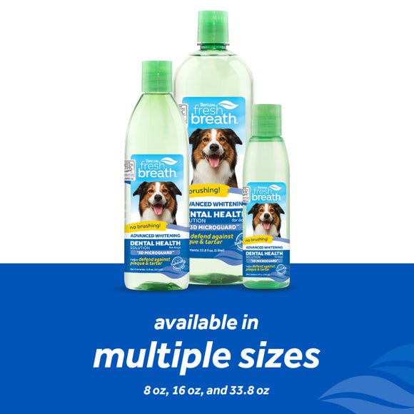TropiClean Fresh Breath Advanced Whitening Dental Health Solution for Dogs