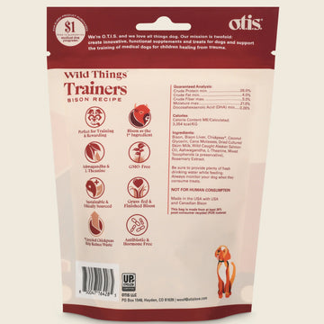 OTIS Wild Things Bison Trainers Bite-Sized Treats for Dogs (4 oz)