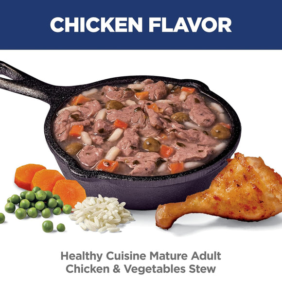 Hill's Science Diet Adult 7+ Healthy Cuisine Chicken & Vegetables Stew Wet Dog Food (2.8 oz x 24 pouches)