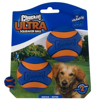 Chuckit! Ultra Squeaker Ball Toy For Dogs- Medium (2 pack)