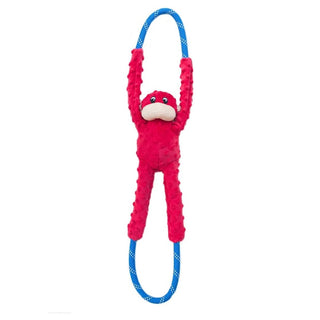 Zippy Paws Monkey RopeTugz Durable Rope Squeaky Chew Toy For Dog Red (Large)