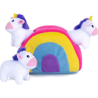 Zippy Paws Burrow Unicorns in Rainbow Interactive Squeaky Toy For Dog