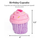 Zippy Paws Stuffed Plush Cupcake Toy for Dogs Pink