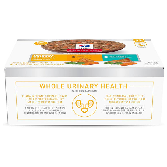 Hill's Science Diet Adult Urinary & Hairball Control Variety Pack Wet Cat Food (2.9 oz x 12 cans)