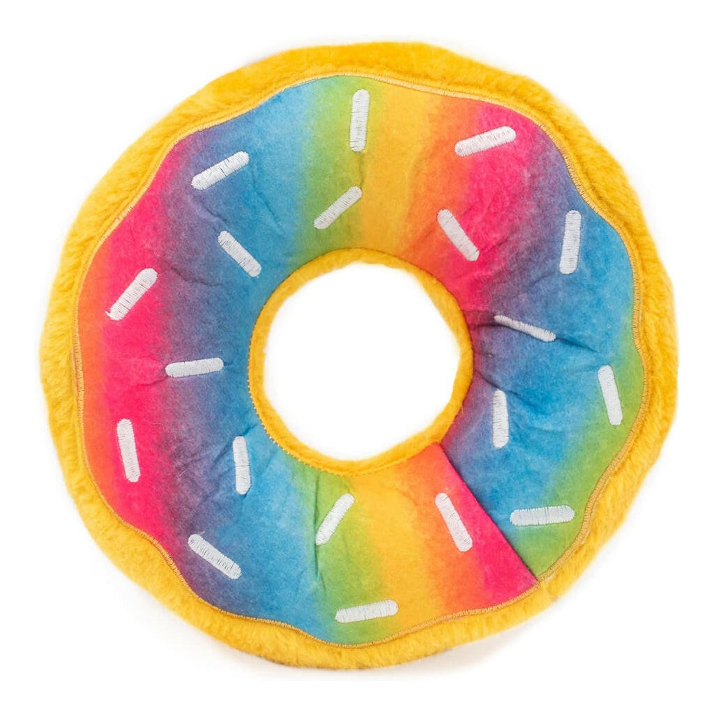 Zippy Paws Jumbo Donutz Interactive Squeaky Rainbow Dog Toy (Extra Large)