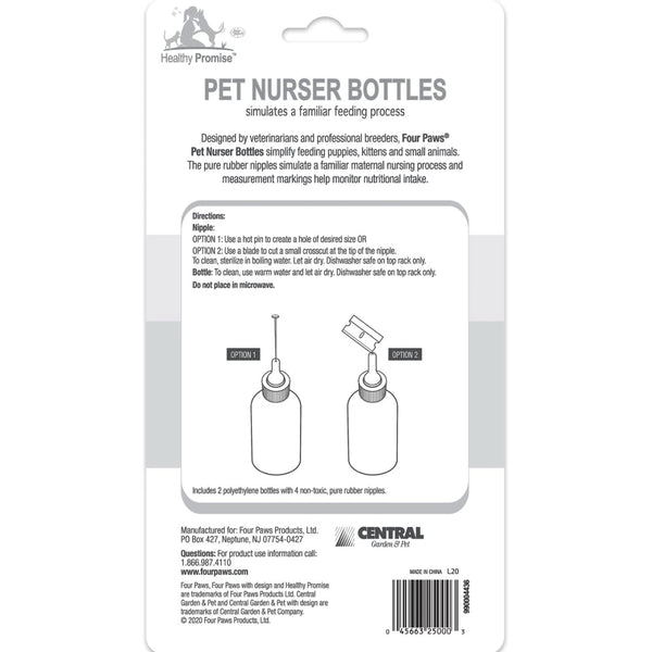 Four Paws Healthy Promise Nurser Bottles For Pets (2 oz bottles, 2 pack)