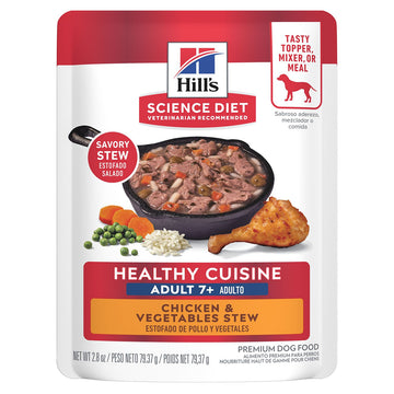Hill's Science Diet Adult 7+ Healthy Cuisine Chicken & Vegetables Stew Wet Dog Food (2.8 oz x 24 pouches)