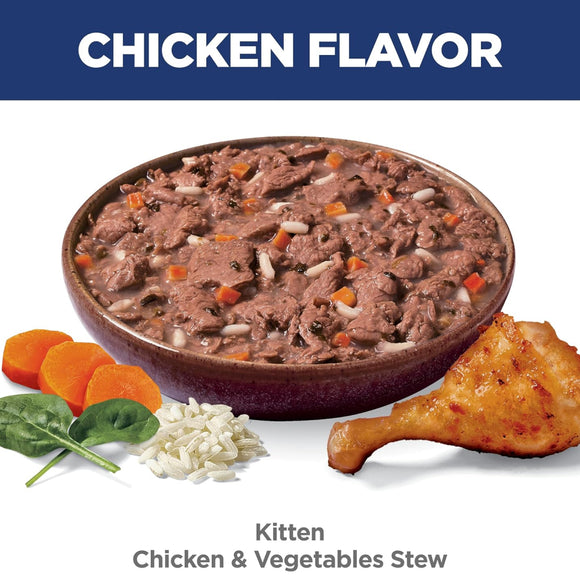 Hill's Science Diet Kitten Chicken & Vegetables Stew Wet Cat Food (2.8 oz x 24 pouches)