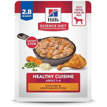 Hill's Science Diet Adult Healthy Cuisine Chicken & Vegetables Stew Wet Dog Food (2.8 oz x 24 pouches)